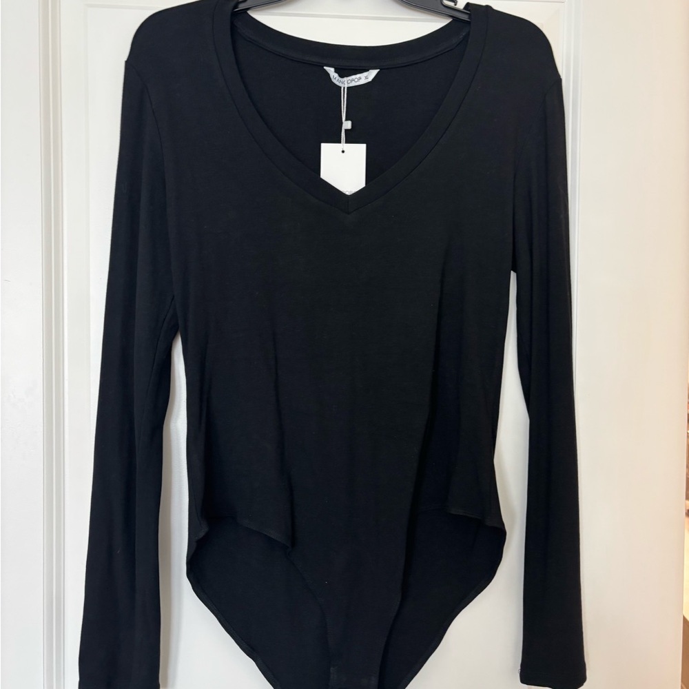 Mango Black Long Sleeve Bodysuit